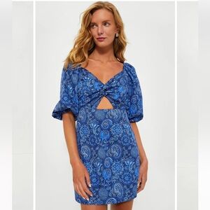 Hyacinth House Blue Mod Paisley Bianca Mini Dress